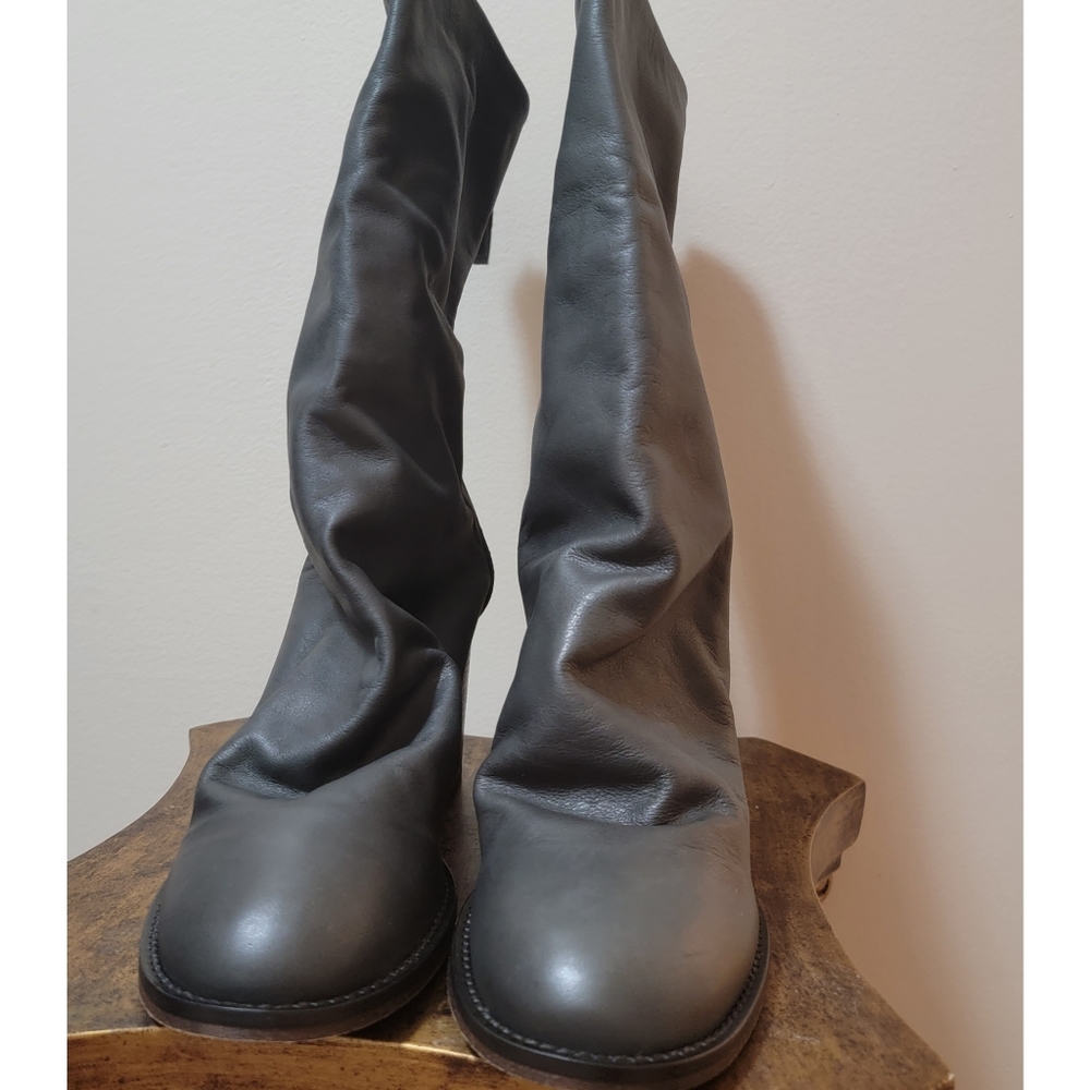 Free People × Elle Block Heel Boots Dark Gray - Picture 3 of 15